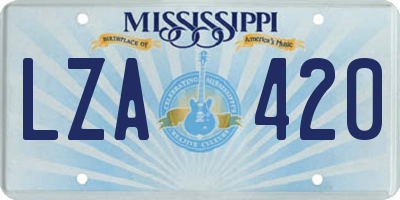 MS license plate LZA420
