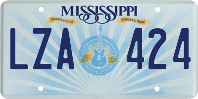 MS license plate LZA424