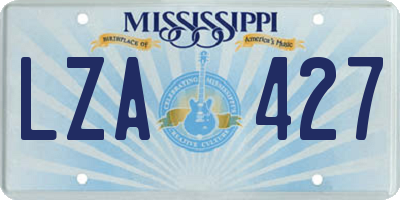 MS license plate LZA427
