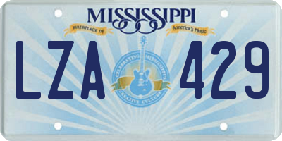 MS license plate LZA429