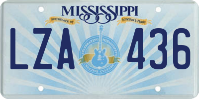 MS license plate LZA436