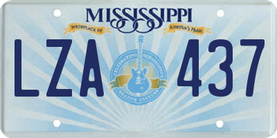 MS license plate LZA437