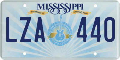 MS license plate LZA440