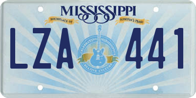 MS license plate LZA441