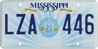 MS license plate LZA446