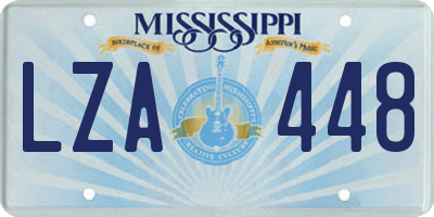 MS license plate LZA448