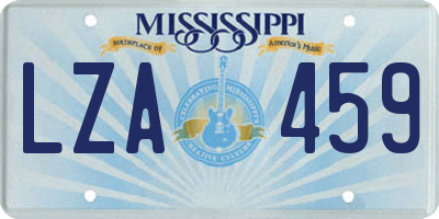 MS license plate LZA459
