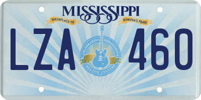 MS license plate LZA460