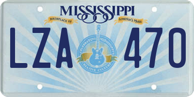 MS license plate LZA470