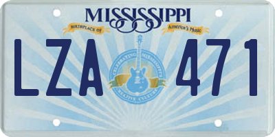 MS license plate LZA471