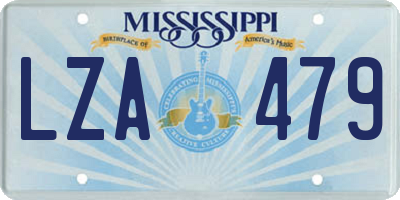 MS license plate LZA479
