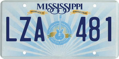 MS license plate LZA481