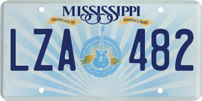 MS license plate LZA482