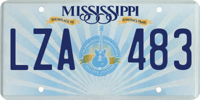 MS license plate LZA483