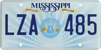 MS license plate LZA485