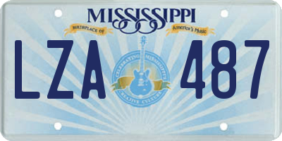MS license plate LZA487