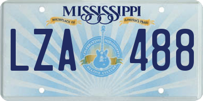 MS license plate LZA488