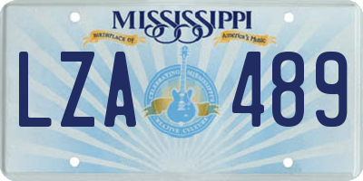 MS license plate LZA489