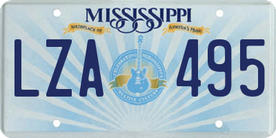 MS license plate LZA495