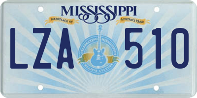 MS license plate LZA510