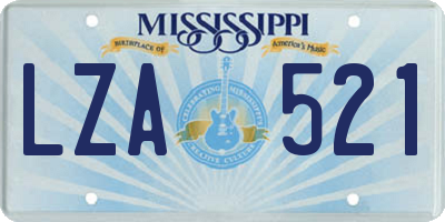 MS license plate LZA521