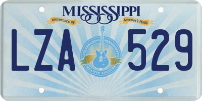MS license plate LZA529