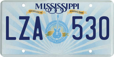 MS license plate LZA530