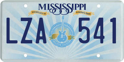 MS license plate LZA541