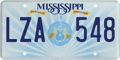 MS license plate LZA548
