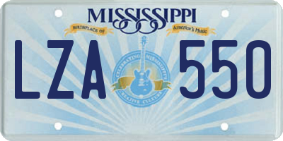 MS license plate LZA550