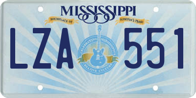 MS license plate LZA551