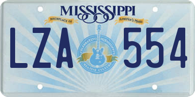MS license plate LZA554