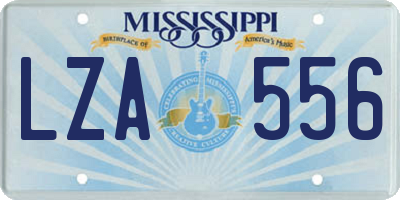 MS license plate LZA556