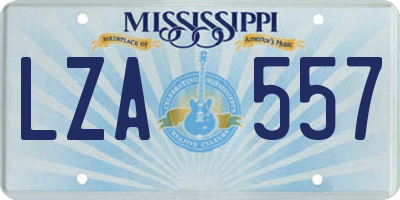 MS license plate LZA557