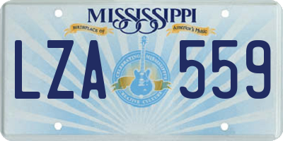 MS license plate LZA559