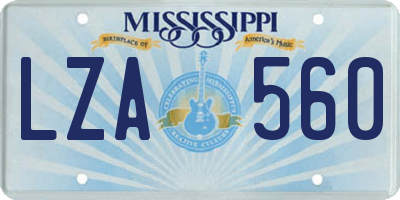MS license plate LZA560