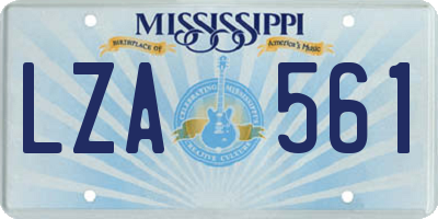 MS license plate LZA561