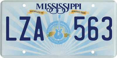 MS license plate LZA563