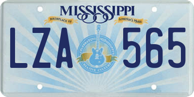 MS license plate LZA565