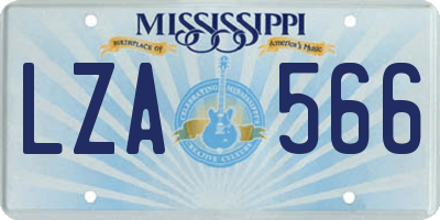 MS license plate LZA566