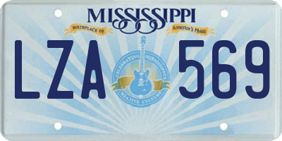 MS license plate LZA569