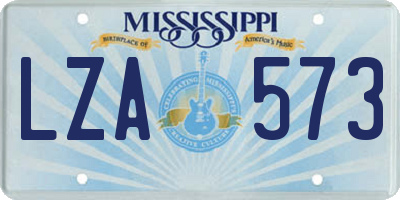 MS license plate LZA573