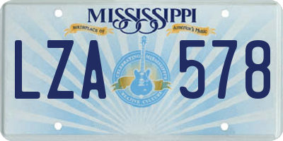 MS license plate LZA578