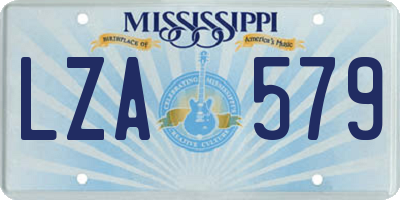 MS license plate LZA579