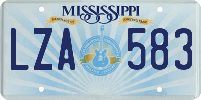 MS license plate LZA583