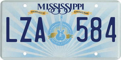 MS license plate LZA584