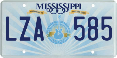 MS license plate LZA585