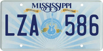 MS license plate LZA586