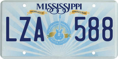 MS license plate LZA588