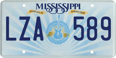 MS license plate LZA589